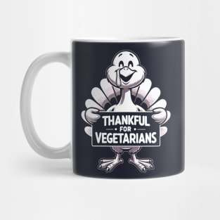 Thankful For Vegetarians Funny Thanksgiving Turkey Mug